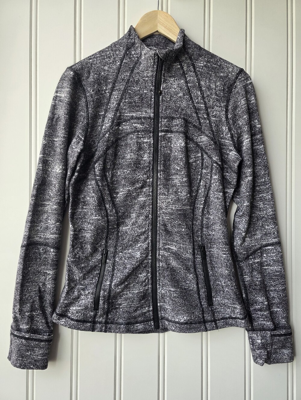 Lululemon Define Jacket Rush Jacquard Black White Size 10 W4AWJS